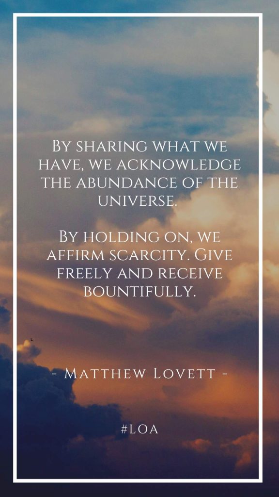 share what we have abundance quote